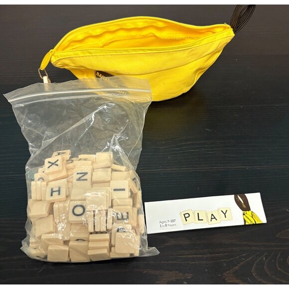 Bananagrams Word Game In Yellow Banana Pouch Letter Tiles Word-Race Game - Picture 5 of 7